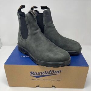 Blundstone Rustic Black Brogue Leather Chelsea Boots (AU 8/W 11)